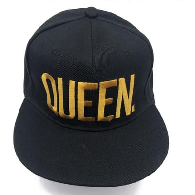 Koningin Geborduurde Baseballpet Zwart Hip Hop Snapback Hoed Voor Mannen Vrouwen Adjustable black