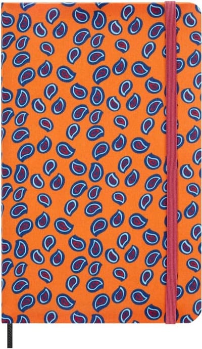 Ongedateerde 12-maanden weekkalender A5 - zijden afwerking - oranje - met geschenkverpakking