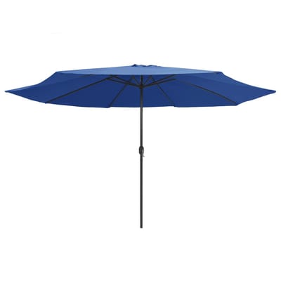 vidaXL - Parasol - met - metalen - paal - 390 - cm - azuurblauw
