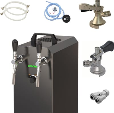 Complete set - Biertap - STREAM 50K - 2-lijns, tot 55 liter/uur - met Fustkoppeling Type A, Type М