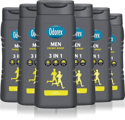 Odorex Showergel For Men Energy Boost - 6x 300ml - Voordeelverpakking