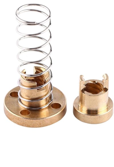 Dailygoods- Veermoer 8 mm - T8 Schroefdraad - Messing - 3D Printeronderdeel - Hoge Precisie - Duurzaam Materiaal - Moer