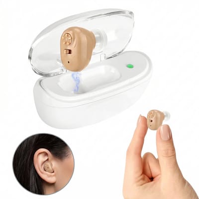 Fokelyi hoortoestellen - Mini slimme digitale hoortoestellen - 1 × hoortoestel - Magnetisch - Oplaadcase - Opbergdoos - Hoortoestel - In-ear