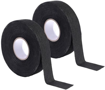 Set van 2 Zelfklevende Isolatietape, Zwarte PVC Tape, 2.5 mm x 25 m, Elektrische Isolatie, Draadbundel, Plakband voor Auto en Motor, Kabelisolatie