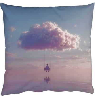 Sierkussens - Kussentjes Woonkamer - 50x50 cm - Wolk - Schommel - Kleurrijke lucht