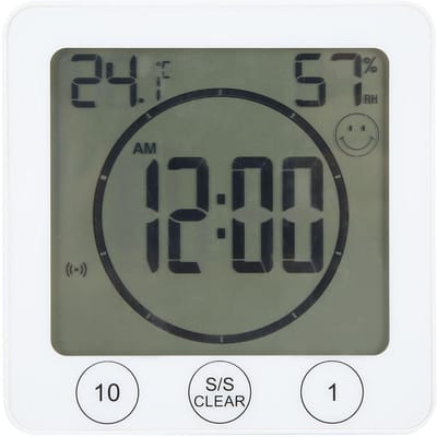 Thermomètre Hygromètre d'Intérieur Multifonctionnel Horloge Digitale pour Maison Salle de Bain Cuisine