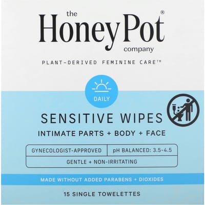 The Honey Pot Company, Sensitive Tissues, 15-count white