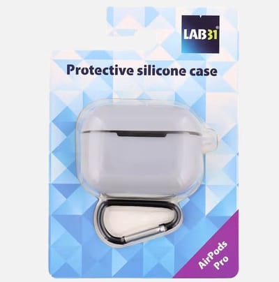 AirPods case voor Airpods Pro - Grijs - Siliconen - Opbergcase - Oortjes hoes met haakje - Hoesje - Oordopjes