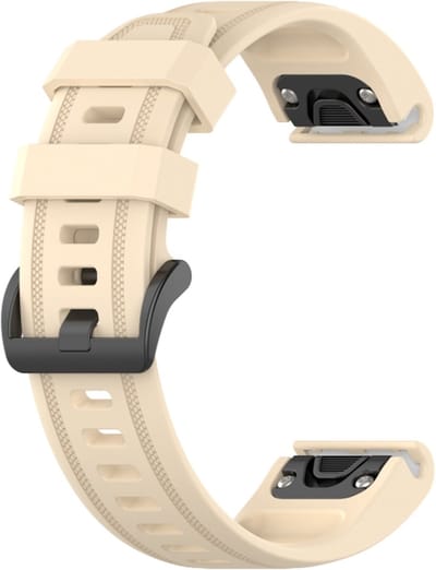 Siliconen bandje - geschikt voor Garmin Fenix 5S / 5S Plus / 6S / 6S Pro / 7S / 7S Pro / 8 (43 mm) / Approach S12 / S42 / S70 42 mm / Epix Pro (Gen 2) 42 mm / D2 Delta S / Descent Mk2S / Mk3(i) 42 mm - beige