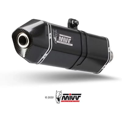motoruitlaat Mivv Speed Edge inox noir brossé/casquette carbone - Harley Davidson Pan America