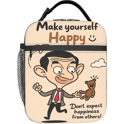 Grappig Komedie Personage Lunchtas Mr.Bean Handige Lunchbox Mannen School Ontwerper Koeltas Leuke Oxford Thermische Lunchtassen as picture