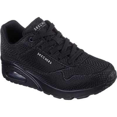 Skechers UNO - Glanzende Schubben Polyurethaan Dames Zwarte Standaard Sneakers