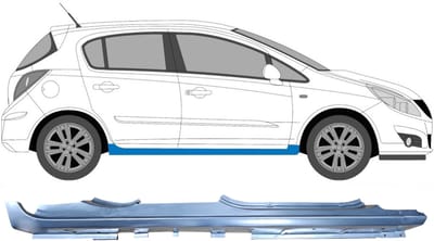 Volledige dorpel voor Opel Corsa D 2006-2015 / Rechts