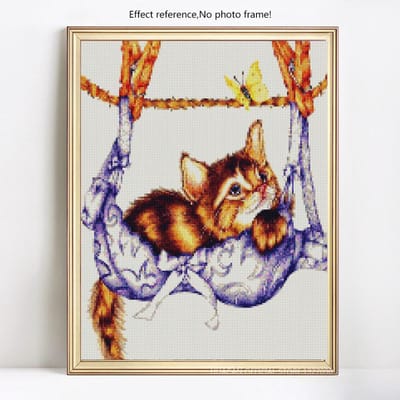 5D Diy Diamond Schilderijen Kat Dier Volledige Boor Diamant Borduren Diamant Mozaïek Foto 20X30 brown