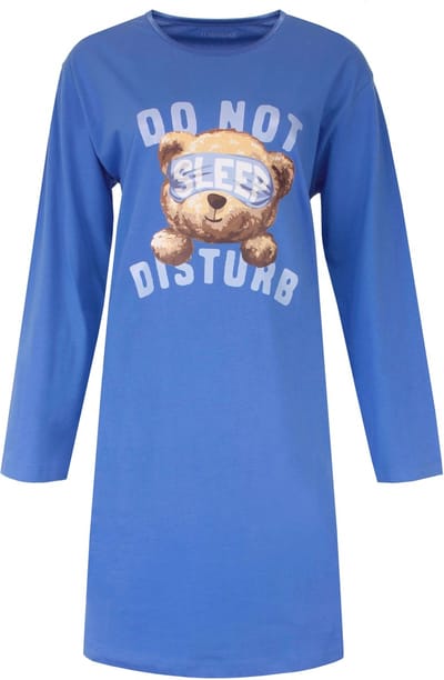 Temptation Dames Big Shirt - Lange Mouwen - Blauw - Maat S