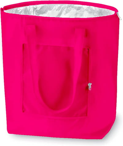 Thijox - Herbruikbare opvouwbare koeltas 25L - Lichtgewicht boodschappen- en strandtas - Duurzaam 600D polyester met aluminium isolatie - Magenta