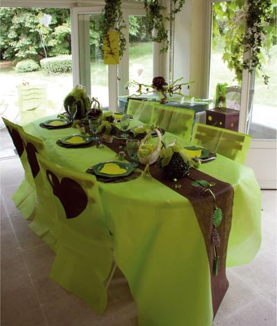 Santex Tafelkleed op rol - non woven polyester - groen - 120 cm x 10 m