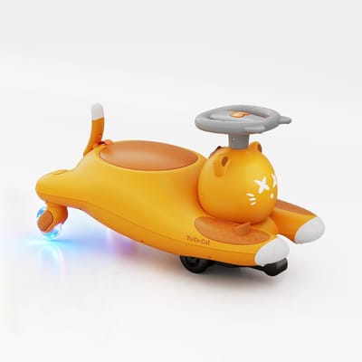 Elektrische Loopauto voor Kinderen - Wiggle Car met Pedaal - 6V Oplaadbaar - Schattig Kattenontwerp - Twist & Go - Voor Binnen & Buiten
