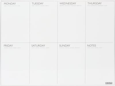 DESQ® Weekplanner | Magnetisch | Aluminium Ultra Thin Frame | 45 x 60 cm
