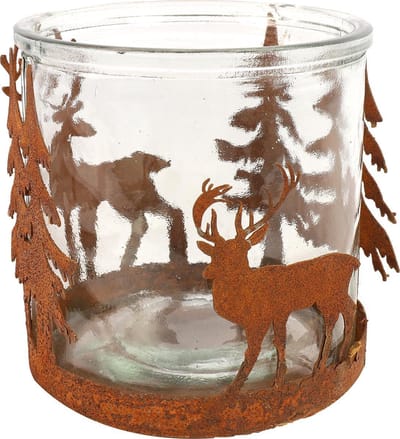 Countryfield Theelichthouder Bogdan 10,5 Cm Staal Roestbruin