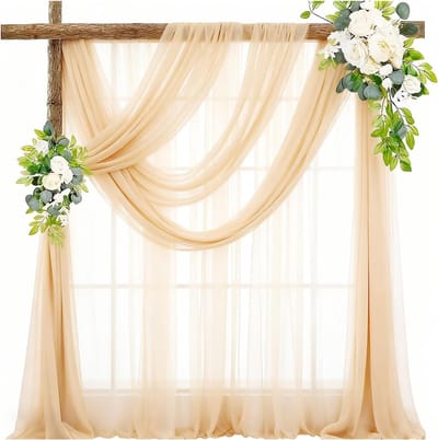 Elegante Trouw Tapestry 75 x 600 cm - Romantische Wanddecoratie met Tule voor Ceremonie en Feest Achtergrond