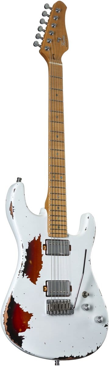 Fame Custom ST MN Worn Milk over Sunburst - ST-Style elektrische gitaar