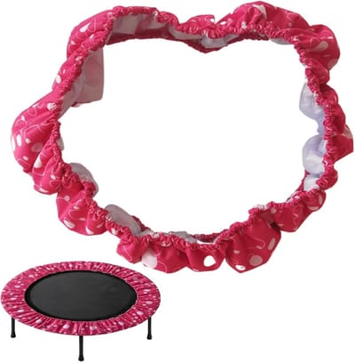 Trampoline Veerhoes - Beschermhoes Pad - Veilig Spelen - Zachte Spons Vulling - 36 Inch 6 Gaten - Rose Rood