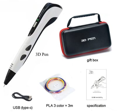 Cherrys Finds - 3D - 3D Pen Starterspakket - 3D Pen Kinderen - 3D Pen Kind - 3D Pen Volwassenen - 3D Printing Pen - Wit en Zwart