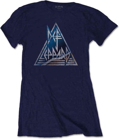 Def Leppard - Triangle Logo Dames T-shirt - M - Blauw