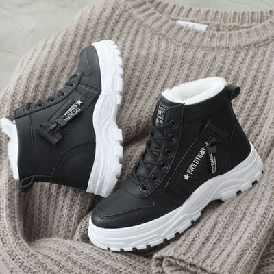 Hiver dames chaussures à lacets femmes baskets neige bottines imperméable chaud plate-forme Botas femme chaussures 40