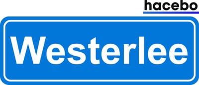 Hacebo - Plaatsnaam Sticker - 29x10 CM - Westerlee sticker - Verkeersborden sticker - grappige cadeaus - Westerlee