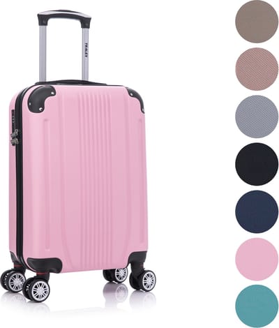 TRALEX - Levante - Handbagage - 39L - 56x37x23cm - ABS - Harde schaal - Cijferslot - Lichtgewicht - Flexibel - Duurzaam - Stille (rubberen) wielen - Dubbele Spinner-wielen - Lichtroze