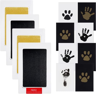4-delige Pootafdrukset voor Honden en Baby's met Inktpad en Afdrukkaarten voor Unieke Herinneringen