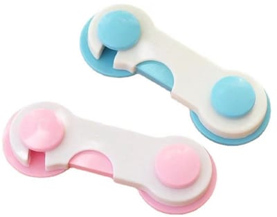 10 stuks kindveilige kastsloten - Kindveilige kastsloten - Zelfklevende kastsloten - Blauw + Roze - Baby Locks - Voor keuken, deuren
