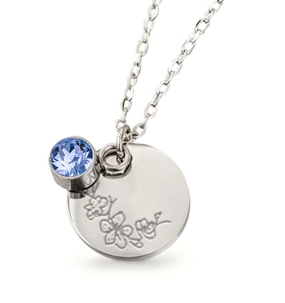 Geboortesteen met Geboortebloem Ketting I Maart