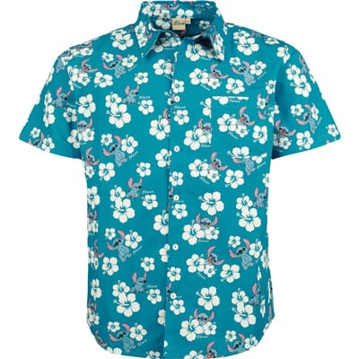 Lilo & Stitch - Disney Shirt met korte mouwen - Hawaii Flower - S tot L - voor Mannen - meerkleurig