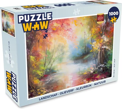 Puzzel Landschap - Olieverf - Kleurrijk - Natuur - Legpuzzel - Puzzel 1000 stukjes volwassenen