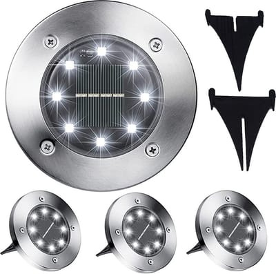 4 x Grondspots voor Buiten Zonne-energie - Tuinverlichting - Zonne Energie - Waterdicht - Milieuvriendelijke verlichting