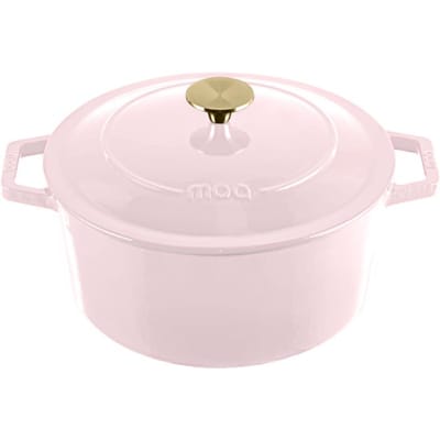 MOA Gietijzeren Braadpan - 5,7L Stoofpot - Voor Alle Warmtebronnen incl. Inductie - Met Deksel - Ø 26cm - Anti-Aanbaklaag - PFAS-vrij - Lila