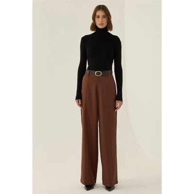 Hoge Taille Plissé Wijde Pantalon