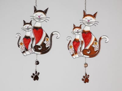 Raamhanger Tiffany Stijl - Poesjes ket op er wordt 1 hanger willekeurige kleur geleverd