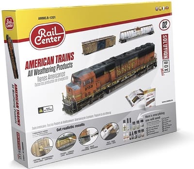 AMMO by Mig Jimenez Modelbouwdecoratie - MIG R1201 American Trains Weathering - Solution Box Rail Center Effecten set