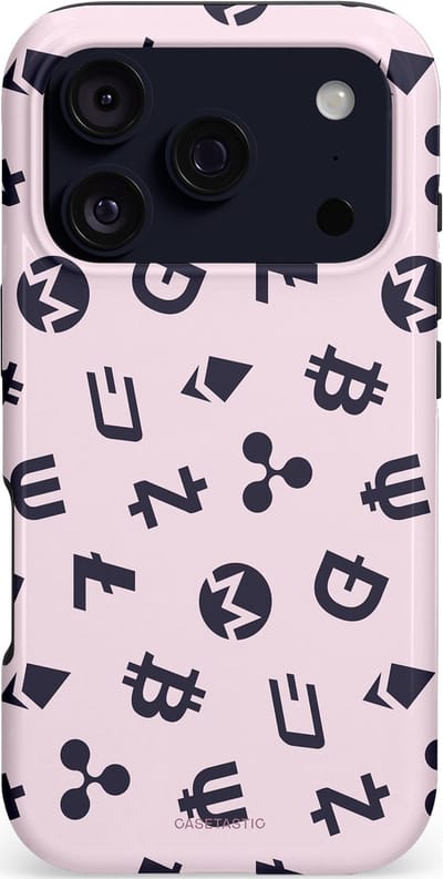 Casetastic hoesje geschikt voor Apple iPhone 17 Pro - MagSafe - Dubbellaagse bescherming - Crypto flow - Fashion Case - Lichtgrijs Donkergrijs Wit