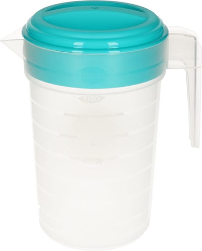 Plasticforte Waterkan - 2L - blauw/transparant - met deksel - kunststof - schenkkan