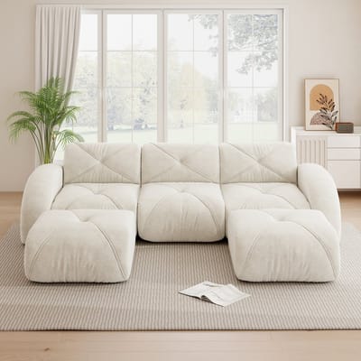 MODFU Modulaire Bank - Frameloos - Flexibele Opstelling - Modern - Woonkamer - Chenille - Wit