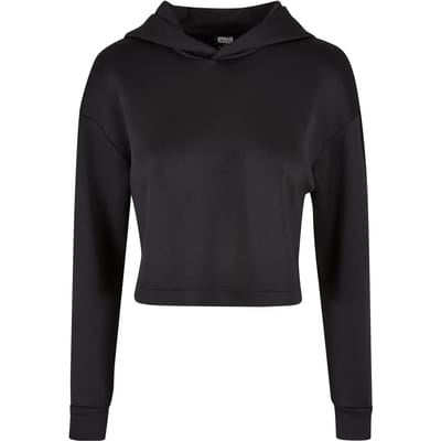 Urban Classics - Short Scuba Crop Hoodie - S - Zwart
