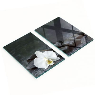 Multifunctionele decoratieve glazen keukenplanken Orchidee 2x40x52 cm