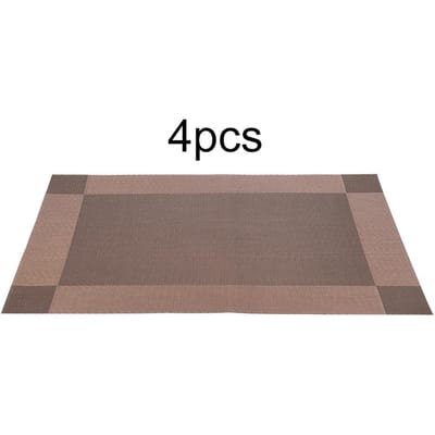 4 stuks placemat mode PVC eettafel mat bord pads onderzetters tafelkleed pad(Koffie) gray