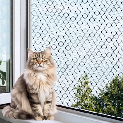 Dailygoods- Kattennet Balkon - Veiligheidsbescherming - 3 x 4 m - Bevestigingskoord - Hoogwaardig Nylon - Zonder Boren - Balkonnet