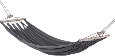 Enkele Hangmat - Katoen Hangmat - Ontspannen Buiten - Scheurbestendig Weefsel - 300 x 130 cm - Grijs